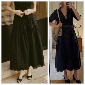 NEW Doen Maxi Skirt Black Sebastiane Tiered size XS